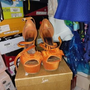 Orange Wedge Shoes